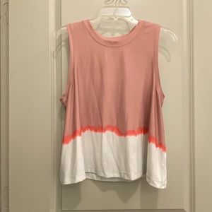 Old Navy Women’s Active Crop Top | Size Medium | Pink and White Tie-Dye